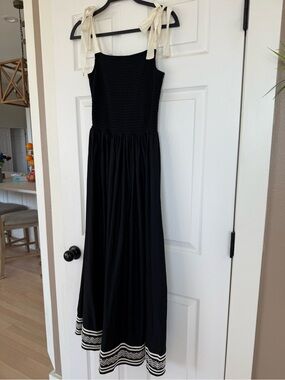 Cabana Life Black Maxi Dress with Cream Tie Accents